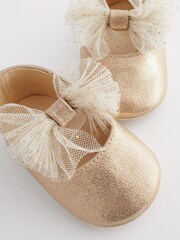 Gold Bow Ballet Occasion Baby Shoes (0-24mths) - Image 6 of 6