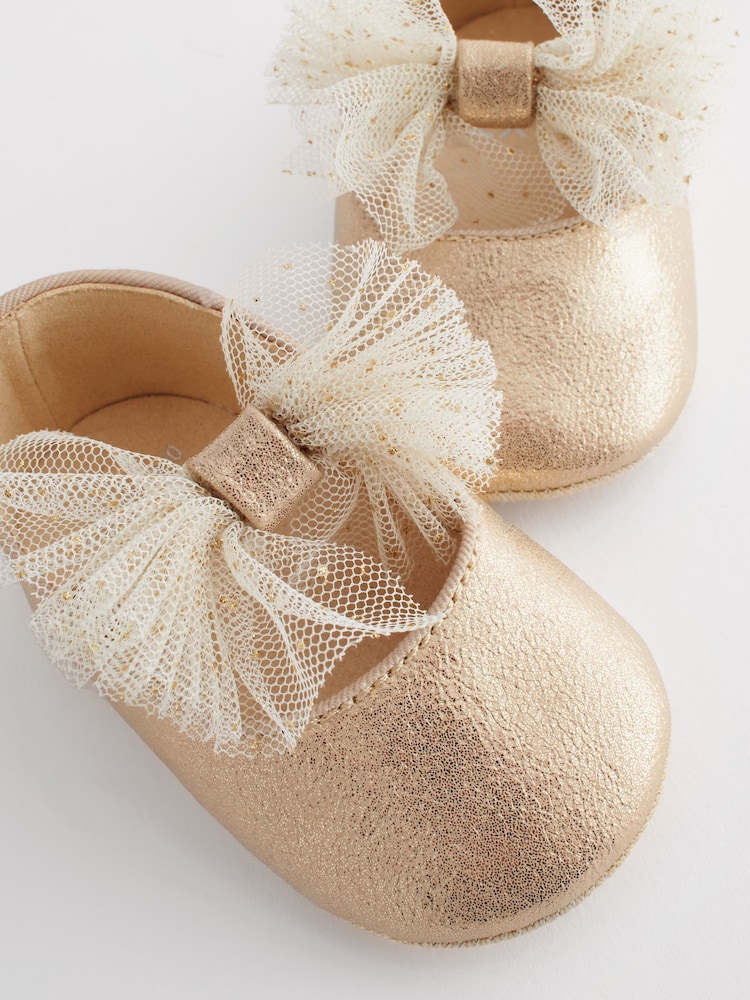 Gold Bow Ballet Occasion Baby Shoes (0-24mths) - Image 6 of 6