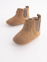 Tan Brown Leather Chelsea Baby Boots (0-24mths) - Image 1 of 6