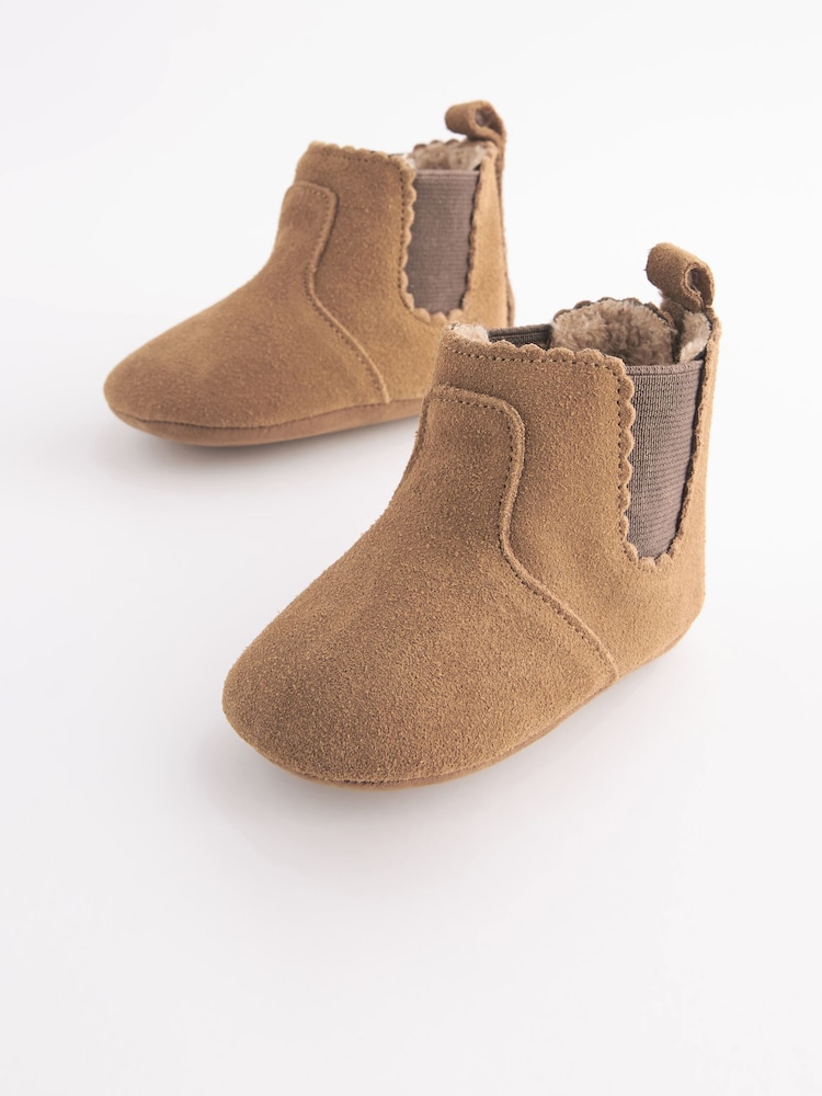 Tan Brown Leather Chelsea Baby Boots (0-24mths) - Image 1 of 6