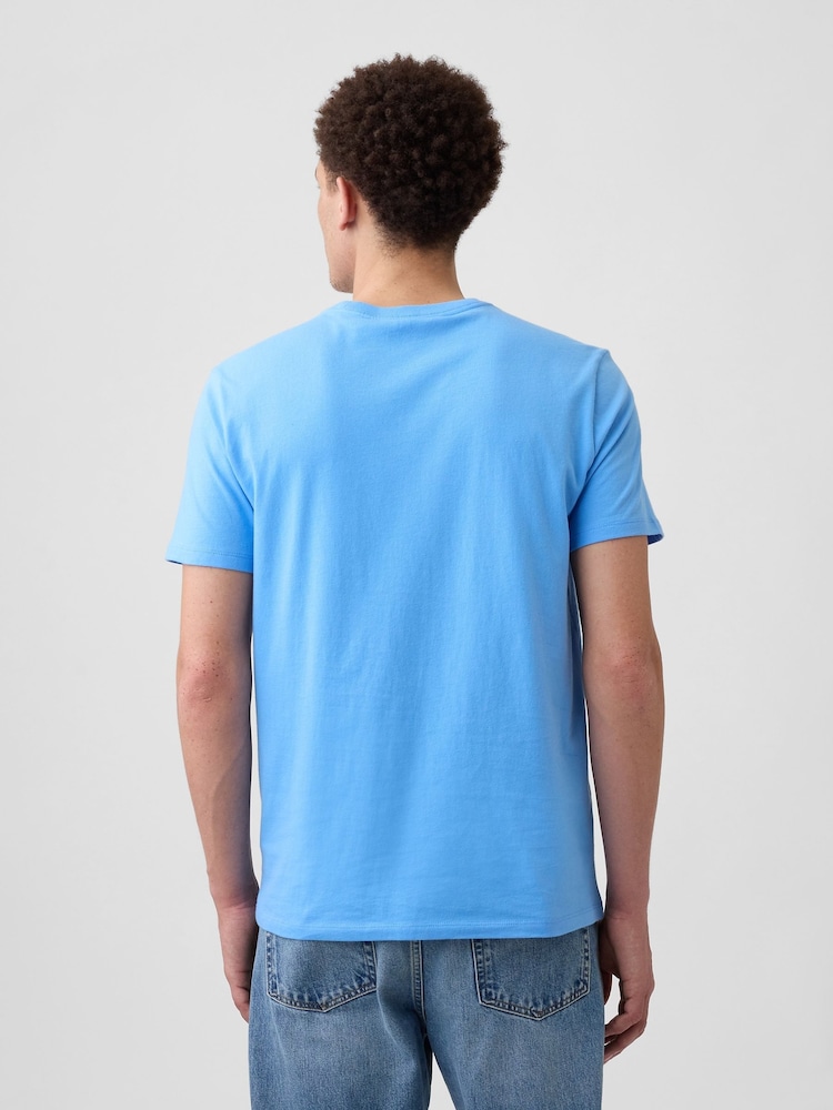 Gap Sky Blue Everyday Crew Neck Short Sleeve T-Shirt - Image 2 of 5 Gap Sky Blue Everyday Crew Neck Short Sleeve T-Shirt - Image 2 of 5
