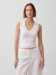 Gap White Modern V-Neck Vest Top - Image 1 of 3