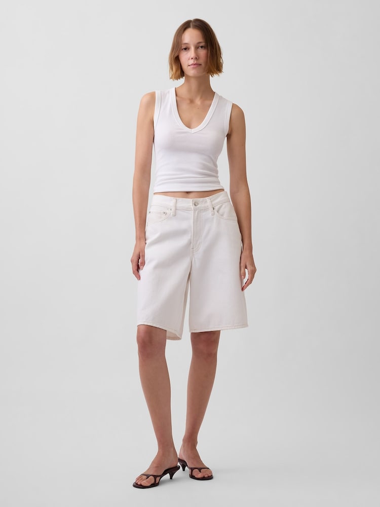 Gap White Modern V-Neck Vest Top - Image 3 of 3 Gap White Modern V-Neck Vest Top - Image 3 of 3