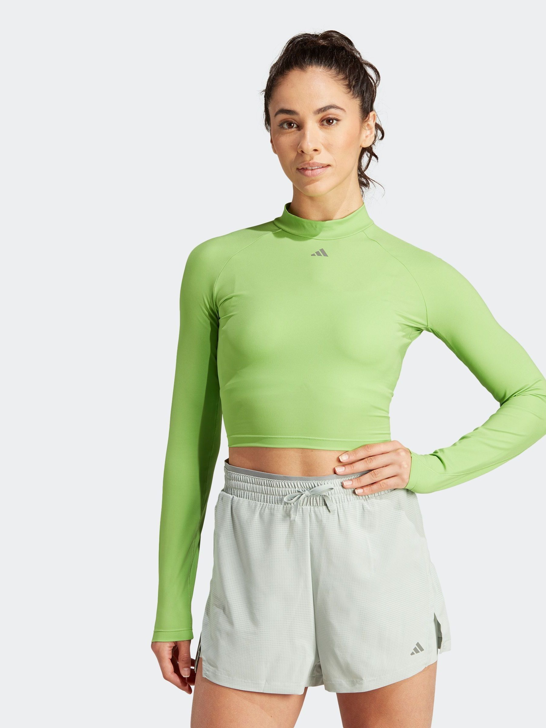 Adidas crop top green clearance