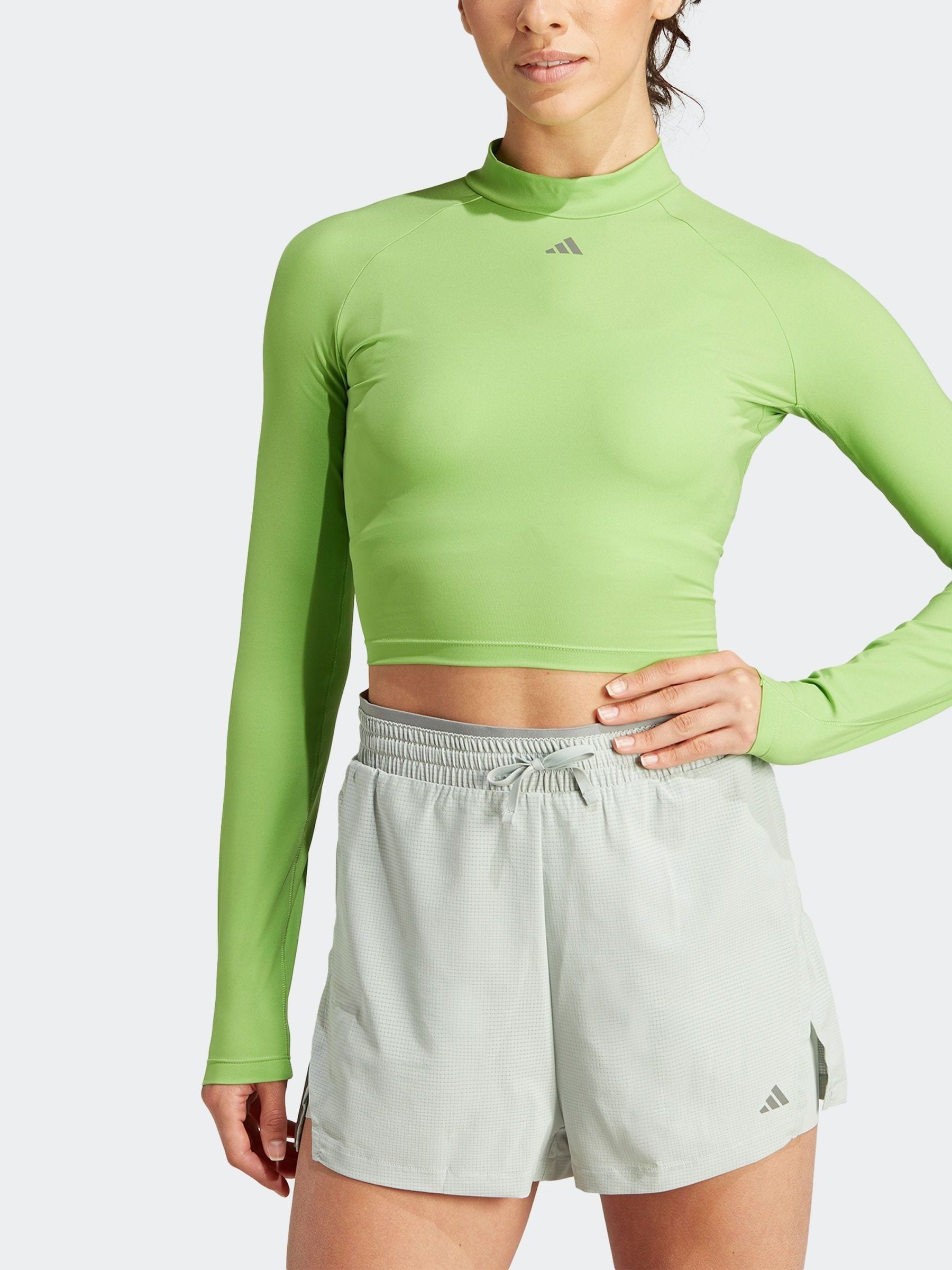 Buy adidas Green Performance Training Hiit Heat.rdy Long sleeve Crop Top from Next Luxembourg