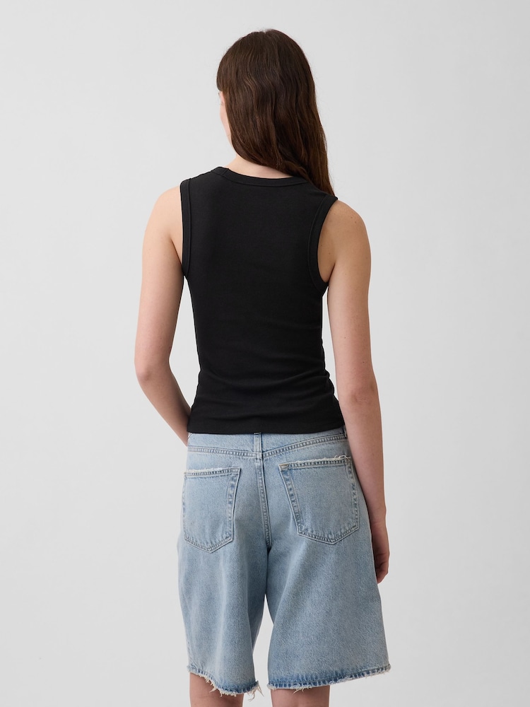 Gap Black Modern V-Neck Vest Top - Image 2 of 4 Gap Black Modern V-Neck Vest Top - Image 2 of 4