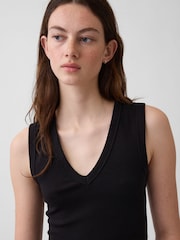 Gap Black Modern V-Neck Vest Top - Image 4 of 4