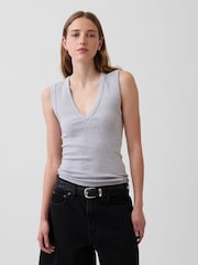 Gap Grey Modern V-Neck Vest Top - Image 1 of 2