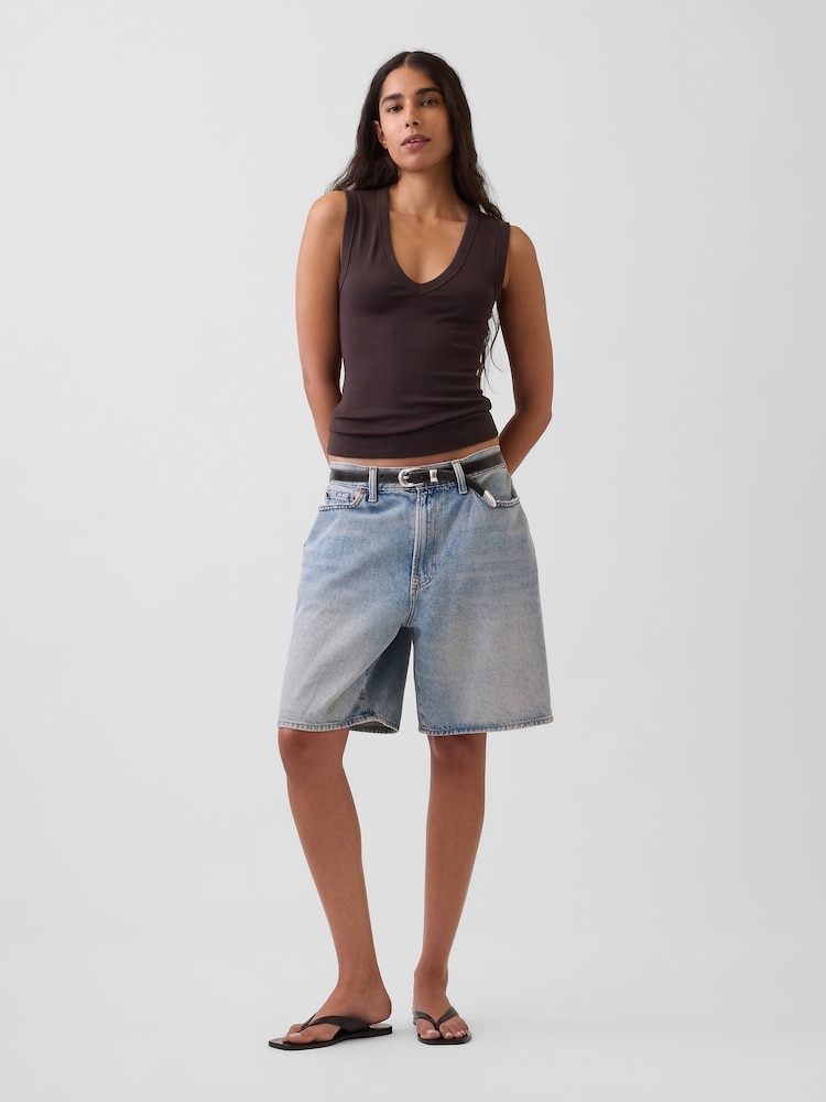 Gap Brown Modern V-Neck Vest Top - Image 1 of 2 Gap Brown Modern V-Neck Vest Top - Image 1 of 2