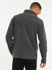 Threadbare Dark Grey Quarter Zip Fleece Sweatshirt - Image 2 of 4