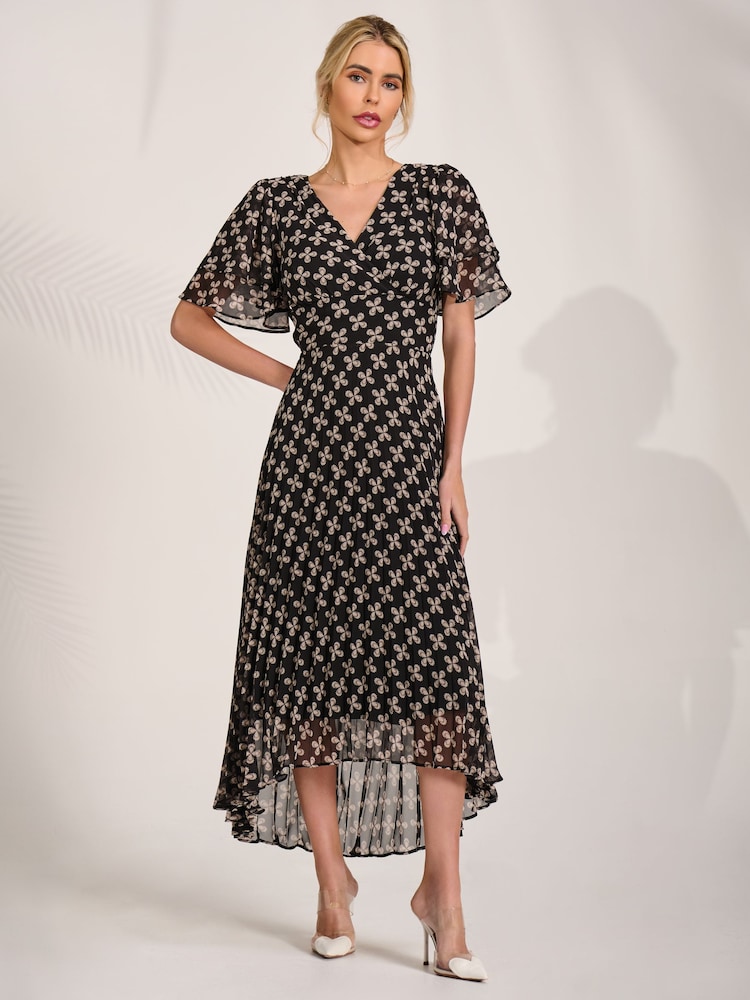 Jolie Moi Black Chiffon Angel Sleeve Midaxi Dress - Image 1 of 6 Jolie Moi Black Chiffon Angel Sleeve Midaxi Dress - Image 1 of 6