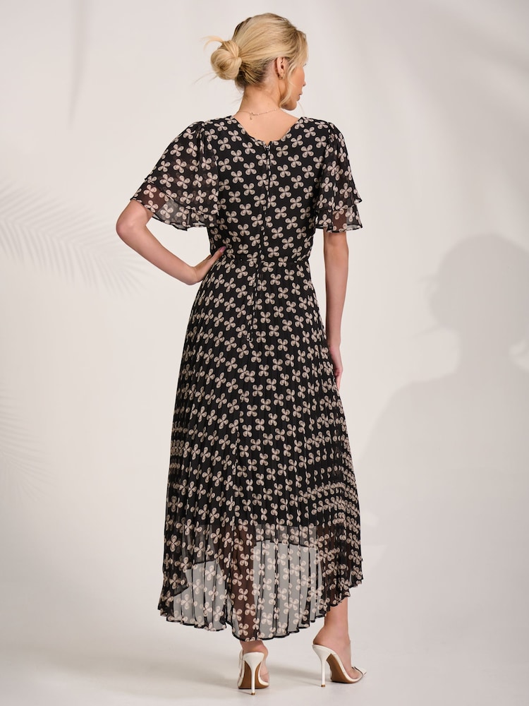 Jolie Moi Black Chiffon Angel Sleeve Midaxi Dress - Image 2 of 6 Jolie Moi Black Chiffon Angel Sleeve Midaxi Dress - Image 2 of 6