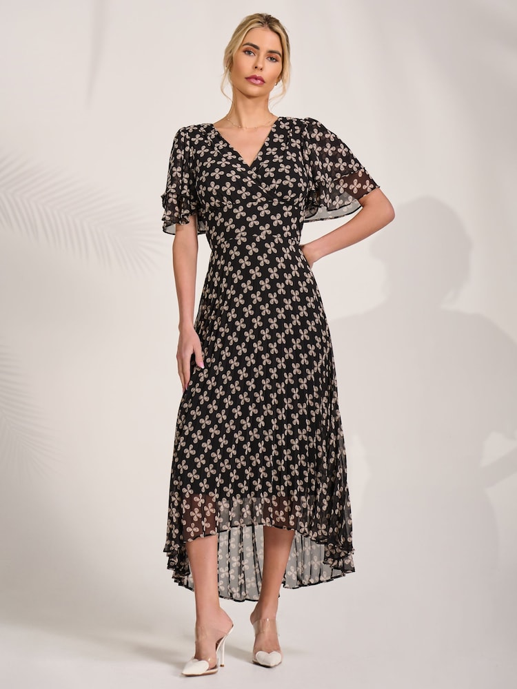 Jolie Moi Black Chiffon Angel Sleeve Midaxi Dress - Image 6 of 6 Jolie Moi Black Chiffon Angel Sleeve Midaxi Dress - Image 6 of 6