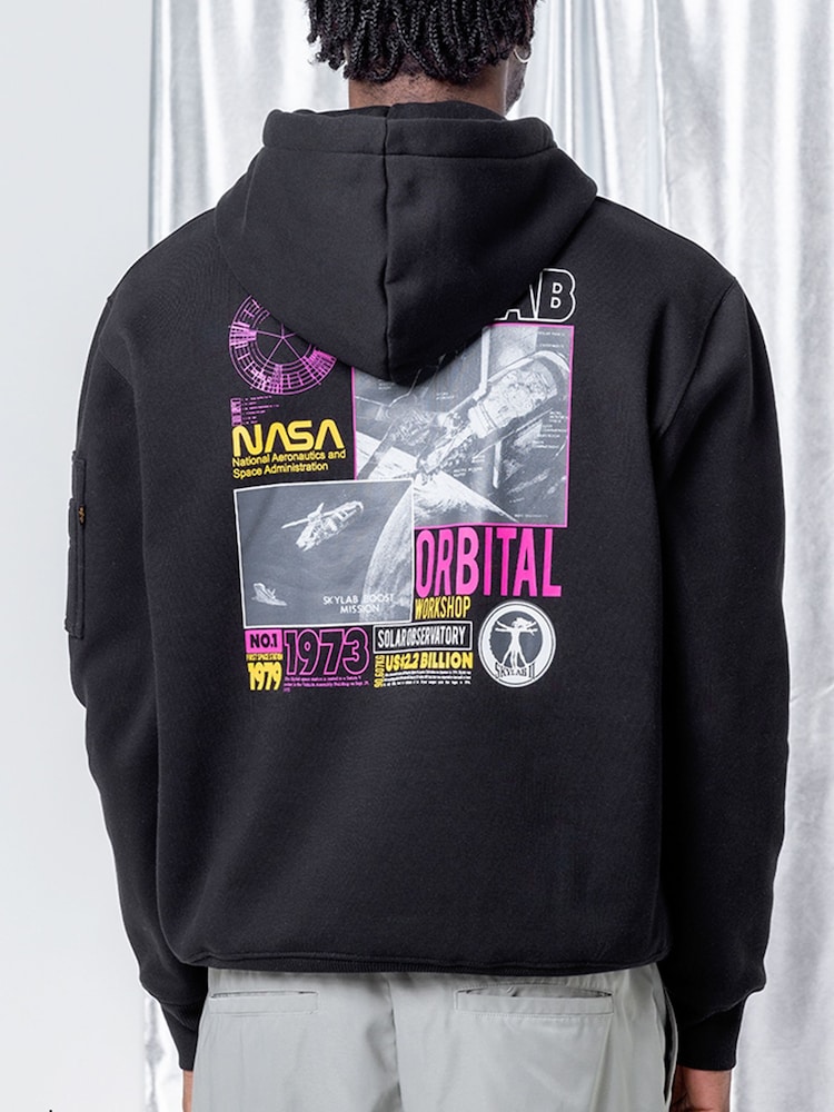 Alpha Industries Skylab NASA Black Hoodie - Image 2 of 6