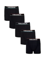 Threadbare Black Hipster Boxers 5 Packs - Image 1 of 4