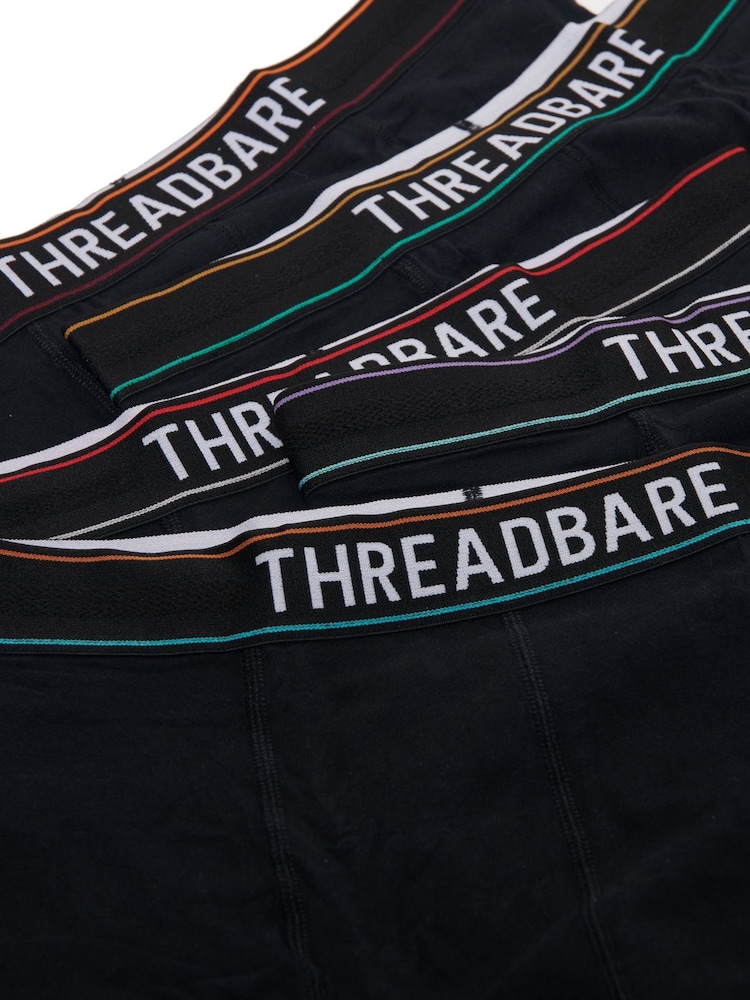 Threadbare Black Hipster Boxers 5 Packs - Image 4 of 4