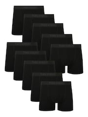 Zwart - Threadbare Black Hipster Boxers 10 Pack - Image 1 of 2