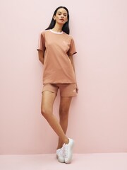 adidas Brown Essentials 3-Stripes 100% Cotton T-Shirt - Image 3 of 5