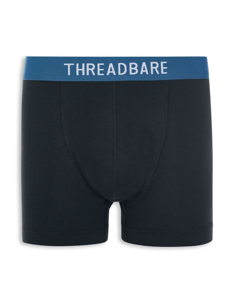 Zwart - Threadbare verpakking van 3 donkerzwarte hipster boxershorts - Image 3 of 4