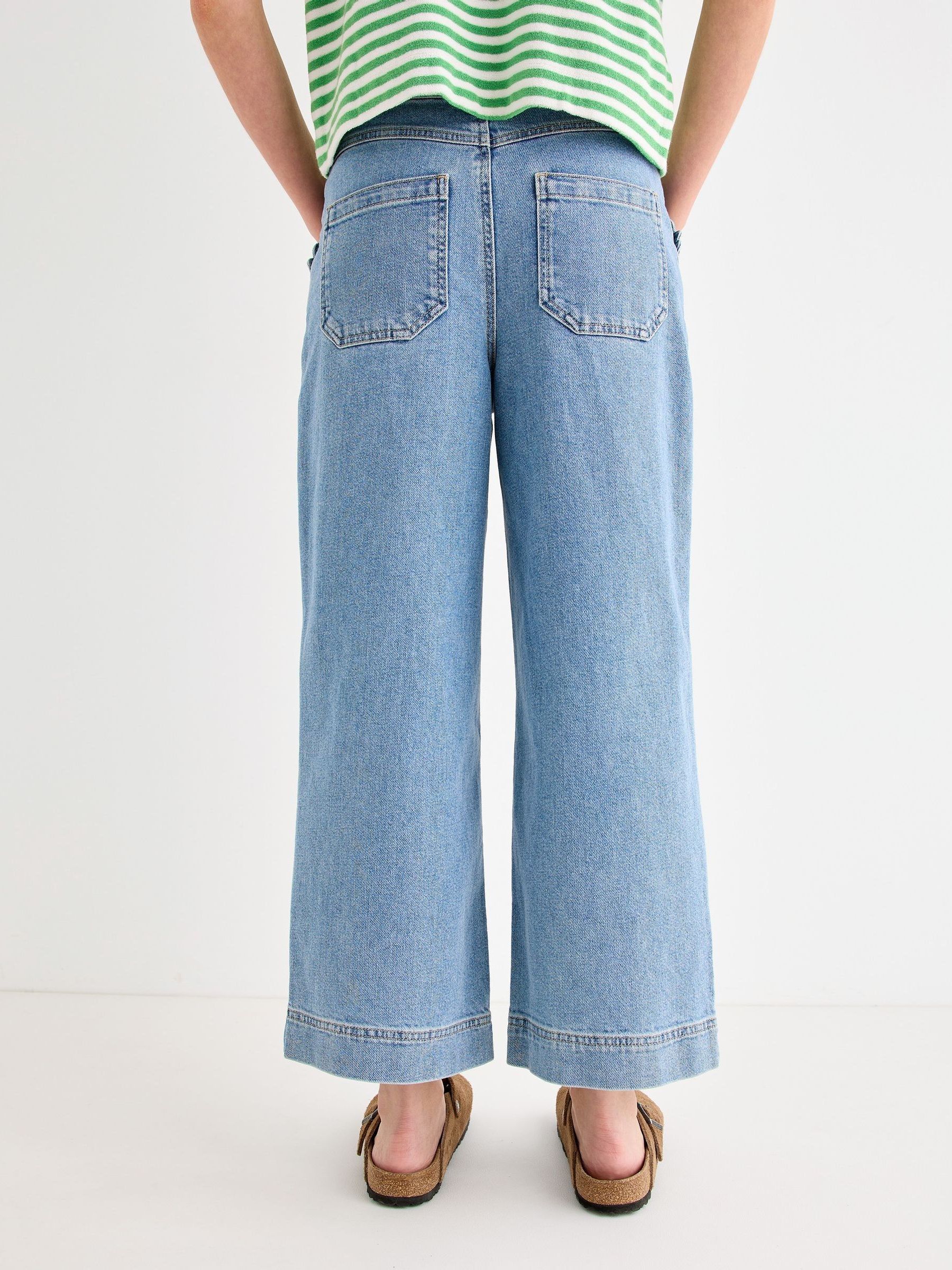 Buy Oliver Bonas Blue Light Blue Denim Scalloped Pocket Cropped