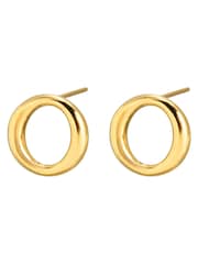 Oliver Bonas Gold Eden Gold Tone Waterproof Circle Stud Earrings - Image 2 of 3