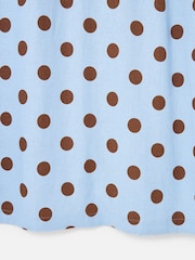 Oliver Bonas Light Blue & Brown Polka Dot Sleeveless Midi Dress - Image 3 of 5