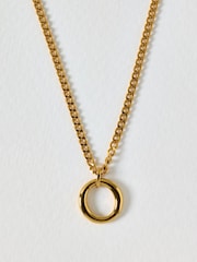 Oliver Bonas Gold Eden Gold Tone Waterproof Circle Pendant Necklace - Image 1 of 4