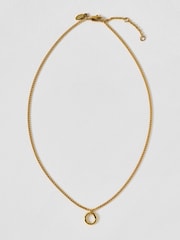 Oliver Bonas Gold Eden Gold Tone Waterproof Circle Pendant Necklace - Image 2 of 4