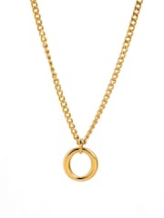 Oliver Bonas Gold Eden Gold Tone Waterproof Circle Pendant Necklace - Image 3 of 4