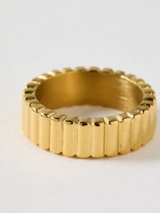 Oliver Bonas Gold Leoni Gold Tone Waterproof Curved Edge Ring - Image 2 of 3