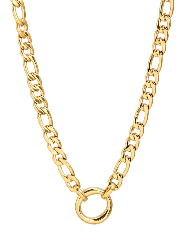 Oliver Bonas Gold Zora Gold Tone Waterproof Chunky Ring Necklace - Image 3 of 3
