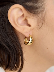 Oliver Bonas Gold Lora Gold Tone Waterproof Chunky Hoop Earrings - Image 3 of 3