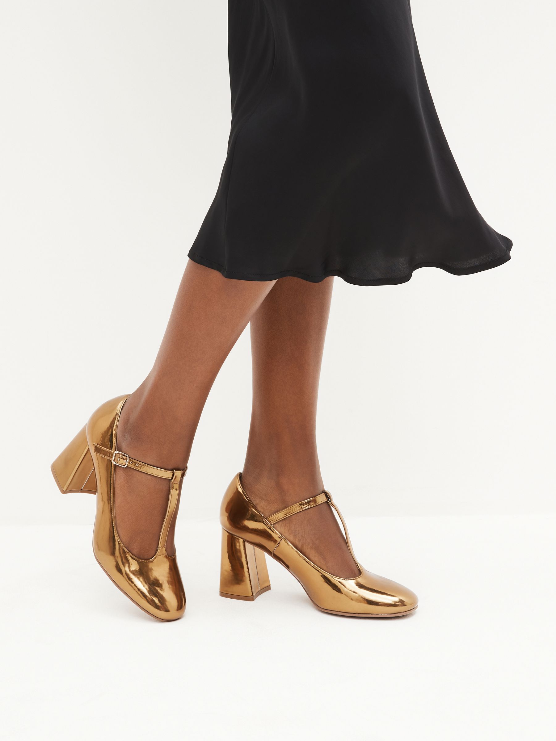 Buy Gold Forever Comfort T Bar Block Heel Shoes from Next Ireland