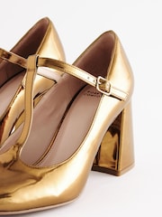 Gold Forever Comfort® T-Bar Block Heel Shoes - Image 6 of 7