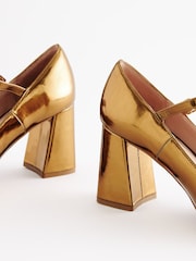 Gold Forever Comfort® T-Bar Block Heel Shoes - Image 7 of 7