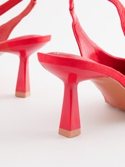 Red Forever Comfort® Double Buckle Jewel Slingback Heels - Image 4 of 6