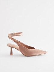Nude Forever Comfort® Double Buckle Jewel Slingback Heels - Image 2 of 6