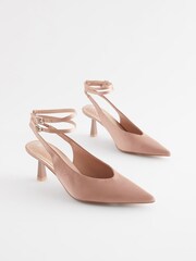 Nude Forever Comfort® Double Buckle Jewel Slingback Heels - Image 3 of 6