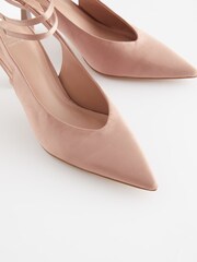 Nude Forever Comfort® Double Buckle Jewel Slingback Heels - Image 6 of 6