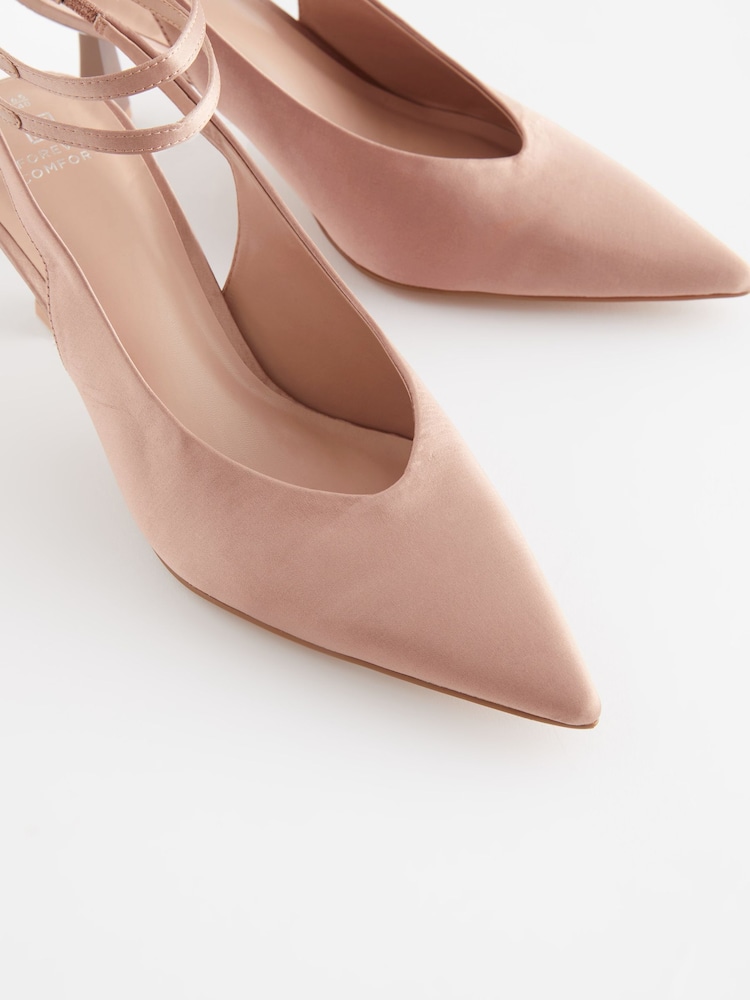 Nude Forever Comfort® Double Buckle Jewel Slingback Heels - Image 6 of 6