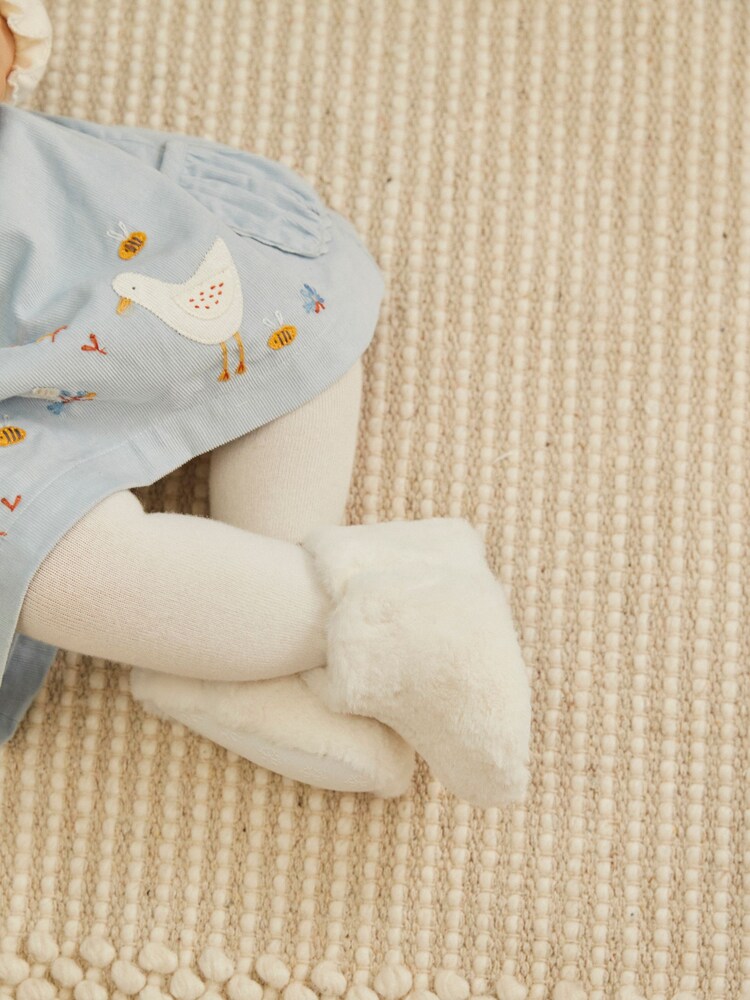 White Cosy Baby Boots (0-18mths) - Image 1 of 7