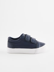Navy Blue Plain Standard Fit (F) Strap Touch Fastening Shoes - Image 2 of 5