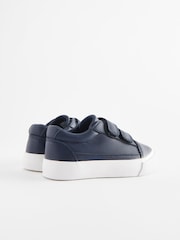 Navy Blue Plain Standard Fit (F) Strap Touch Fastening Shoes - Image 3 of 5