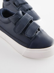 Navy Blue Plain Standard Fit (F) Strap Touch Fastening Shoes - Image 5 of 5
