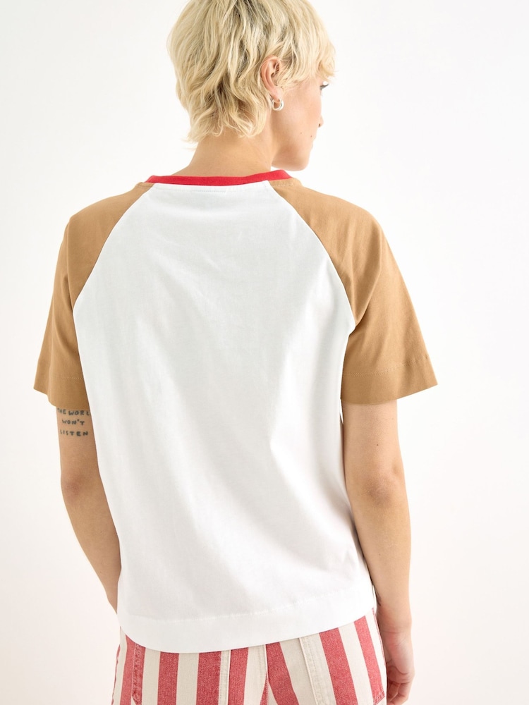 Oliver Bonas White & Brown Rabbit Run Graphic T-Shirt - Изображение 2 7