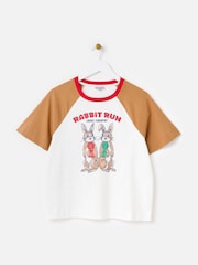Oliver Bonas White & Brown Rabbit Run Graphic T-Shirt - Изображение 3 7