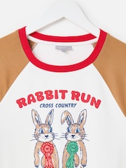 Oliver Bonas White & Brown Rabbit Run Graphic T-Shirt - Изображение 5 7