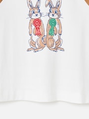 Oliver Bonas White & Brown Rabbit Run Graphic T-Shirt - Изображение 7 7