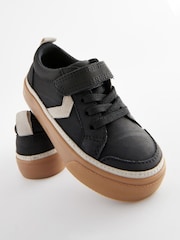 Black Standard Fit (F) Touch Fastening Chevron Trainers - Image 5 of 6