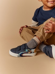 Navy Blue Rocket Standard Fit (F) Strap Touch Fastening Shoes - Image 1 of 8